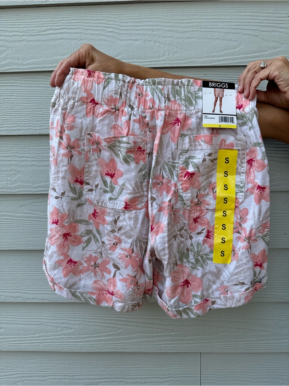 Briggs New York Pink & Green Floral Linen-Blend Shorts